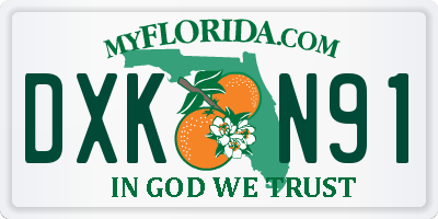 FL license plate DXKN91