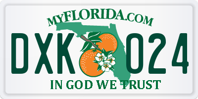 FL license plate DXKO24