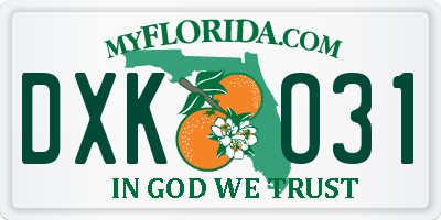 FL license plate DXKO31