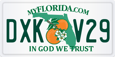 FL license plate DXKV29