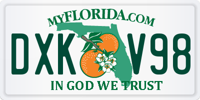 FL license plate DXKV98