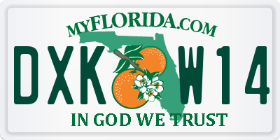 FL license plate DXKW14