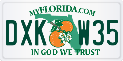 FL license plate DXKW35