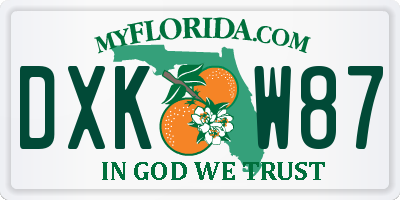 FL license plate DXKW87