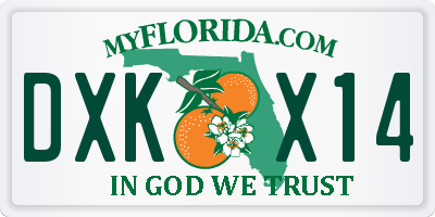 FL license plate DXKX14