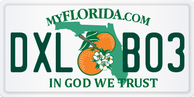 FL license plate DXLB03