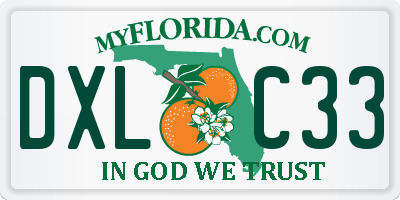 FL license plate DXLC33
