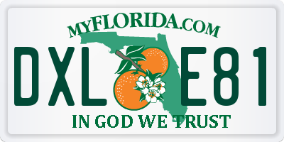 FL license plate DXLE81