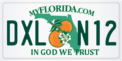 FL license plate DXLN12