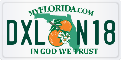 FL license plate DXLN18