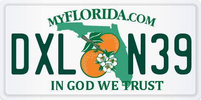 FL license plate DXLN39