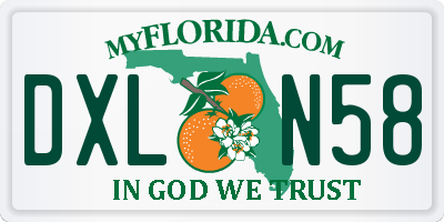 FL license plate DXLN58