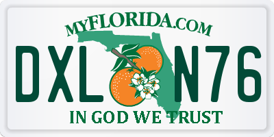 FL license plate DXLN76