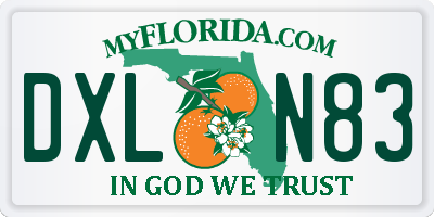 FL license plate DXLN83