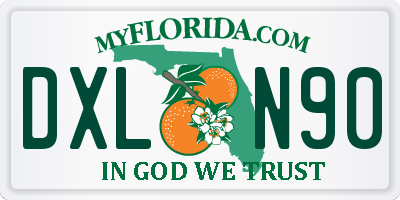 FL license plate DXLN90