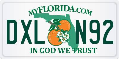 FL license plate DXLN92