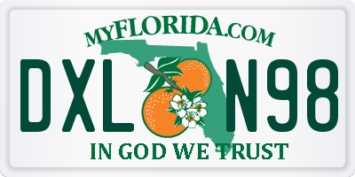FL license plate DXLN98