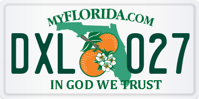 FL license plate DXLO27