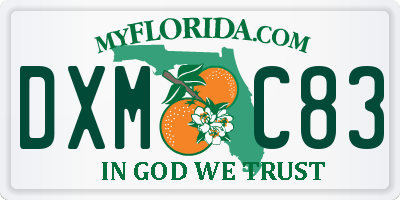 FL license plate DXMC83