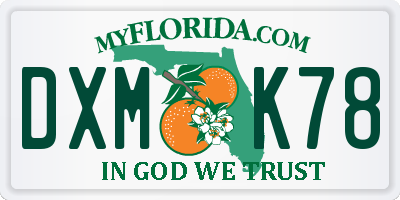 FL license plate DXMK78