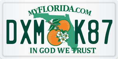 FL license plate DXMK87