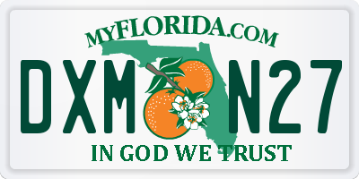 FL license plate DXMN27