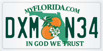 FL license plate DXMN34