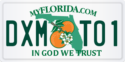 FL license plate DXMT01