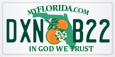 FL license plate DXNB22