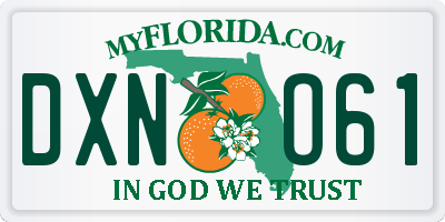FL license plate DXNO61