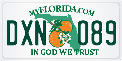 FL license plate DXNO89