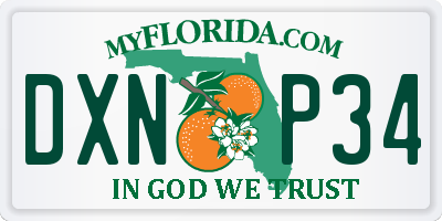 FL license plate DXNP34
