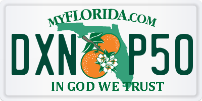 FL license plate DXNP50