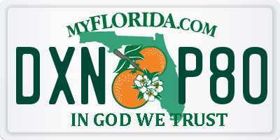 FL license plate DXNP80