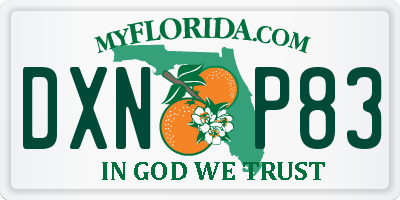 FL license plate DXNP83