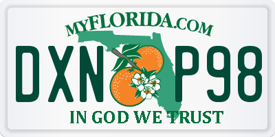 FL license plate DXNP98