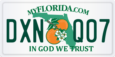 FL license plate DXNQ07