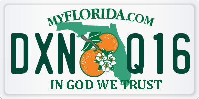 FL license plate DXNQ16
