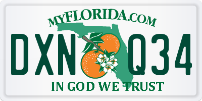 FL license plate DXNQ34