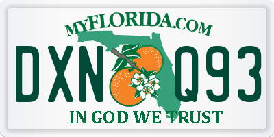 FL license plate DXNQ93