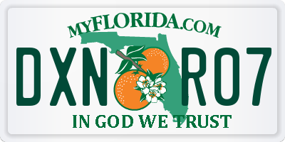 FL license plate DXNR07