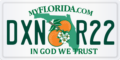 FL license plate DXNR22