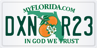 FL license plate DXNR23