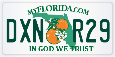FL license plate DXNR29