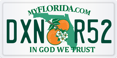 FL license plate DXNR52