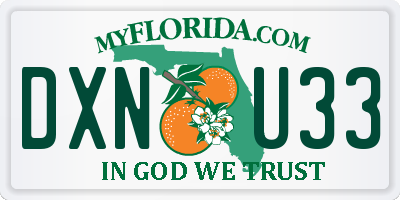 FL license plate DXNU33