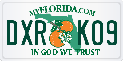 FL license plate DXRK09