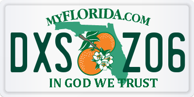 FL license plate DXSZ06