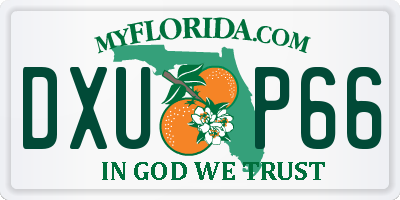FL license plate DXUP66