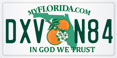 FL license plate DXVN84